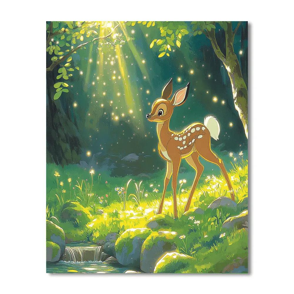Bambi Spring Forest Clearing Disney Inspired painting number kit