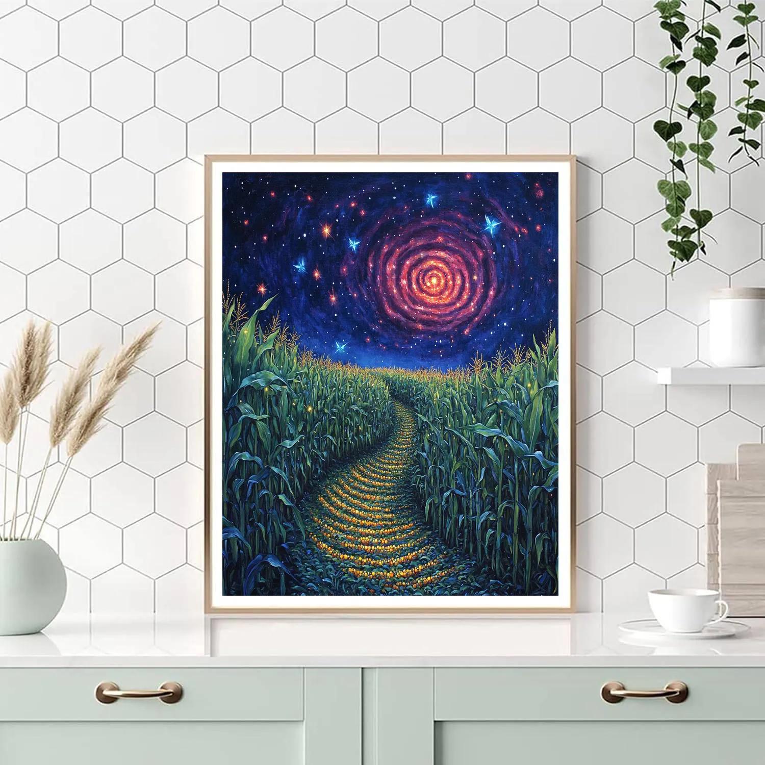 Frida Kahlo Inspired Cosmic Maize Dream DIY paint by numbers