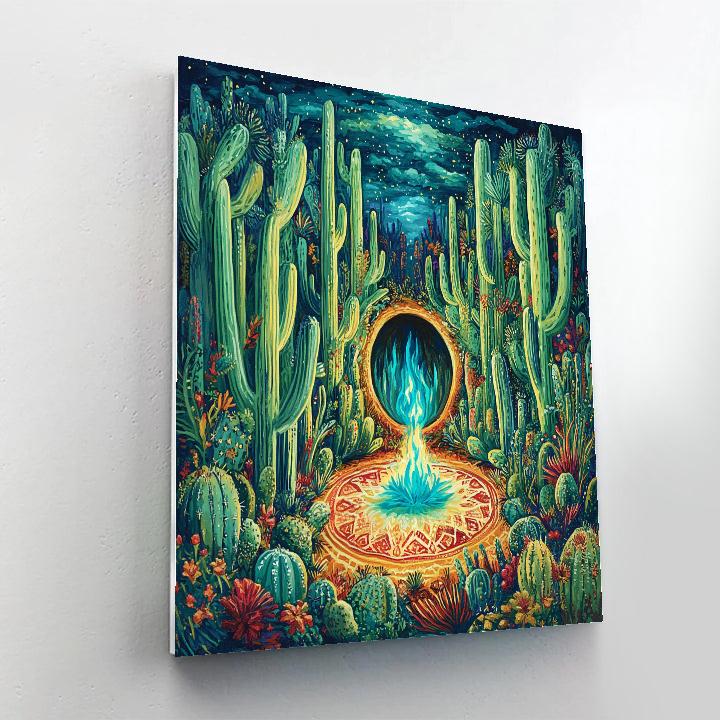 Frida Kahlo Inspired Jungle Heart Of Cactus Flame DIY paint by numbers