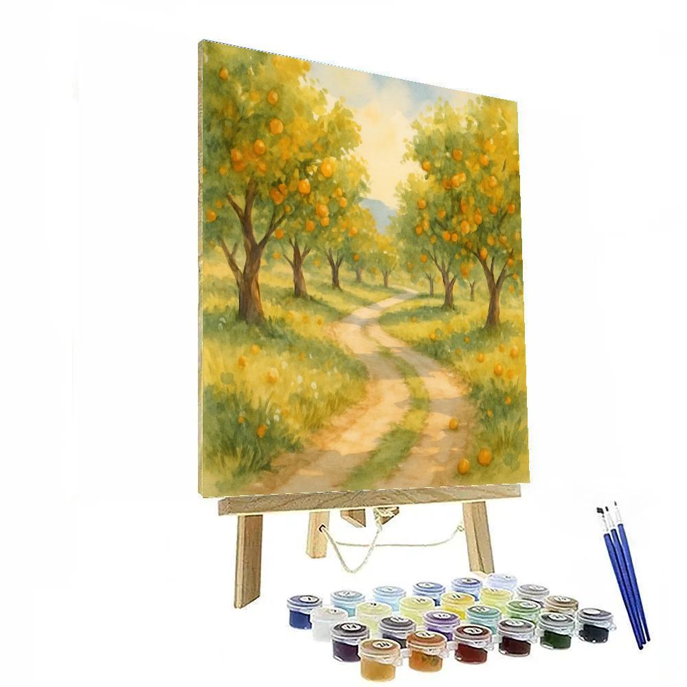Golden Orchard Pathway paint by number