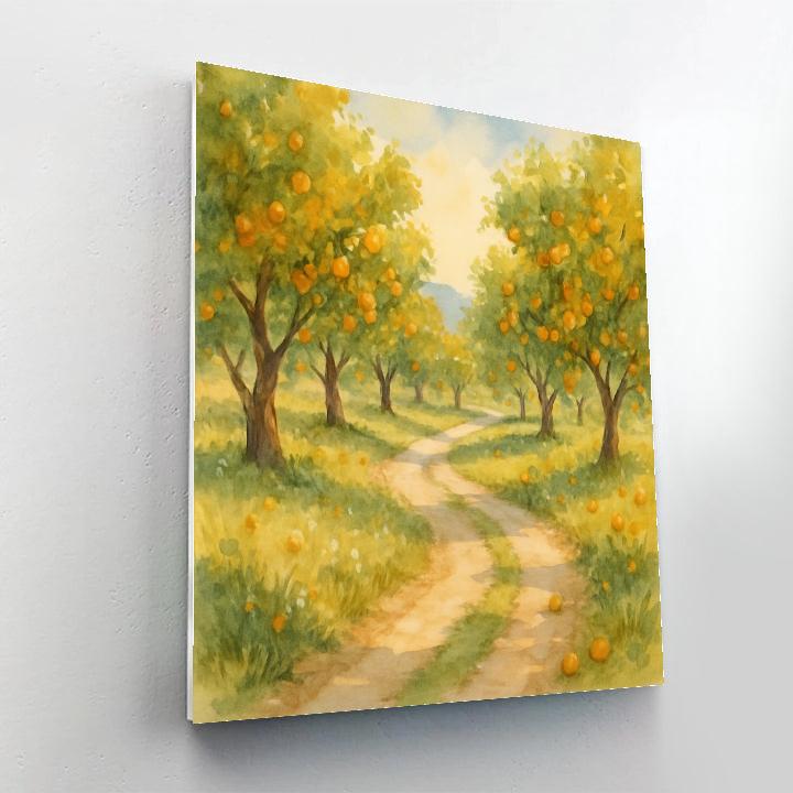 Golden Orchard Pathway paint by number