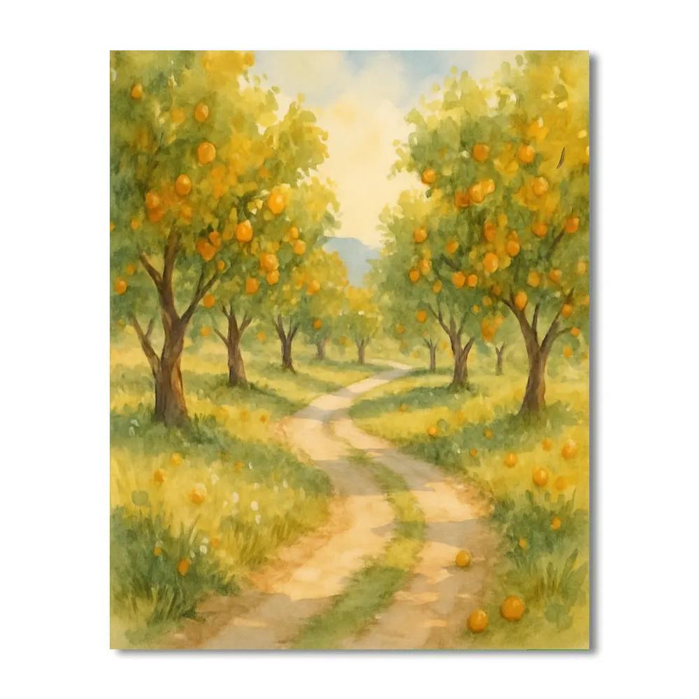 Golden Orchard Pathway paint by number