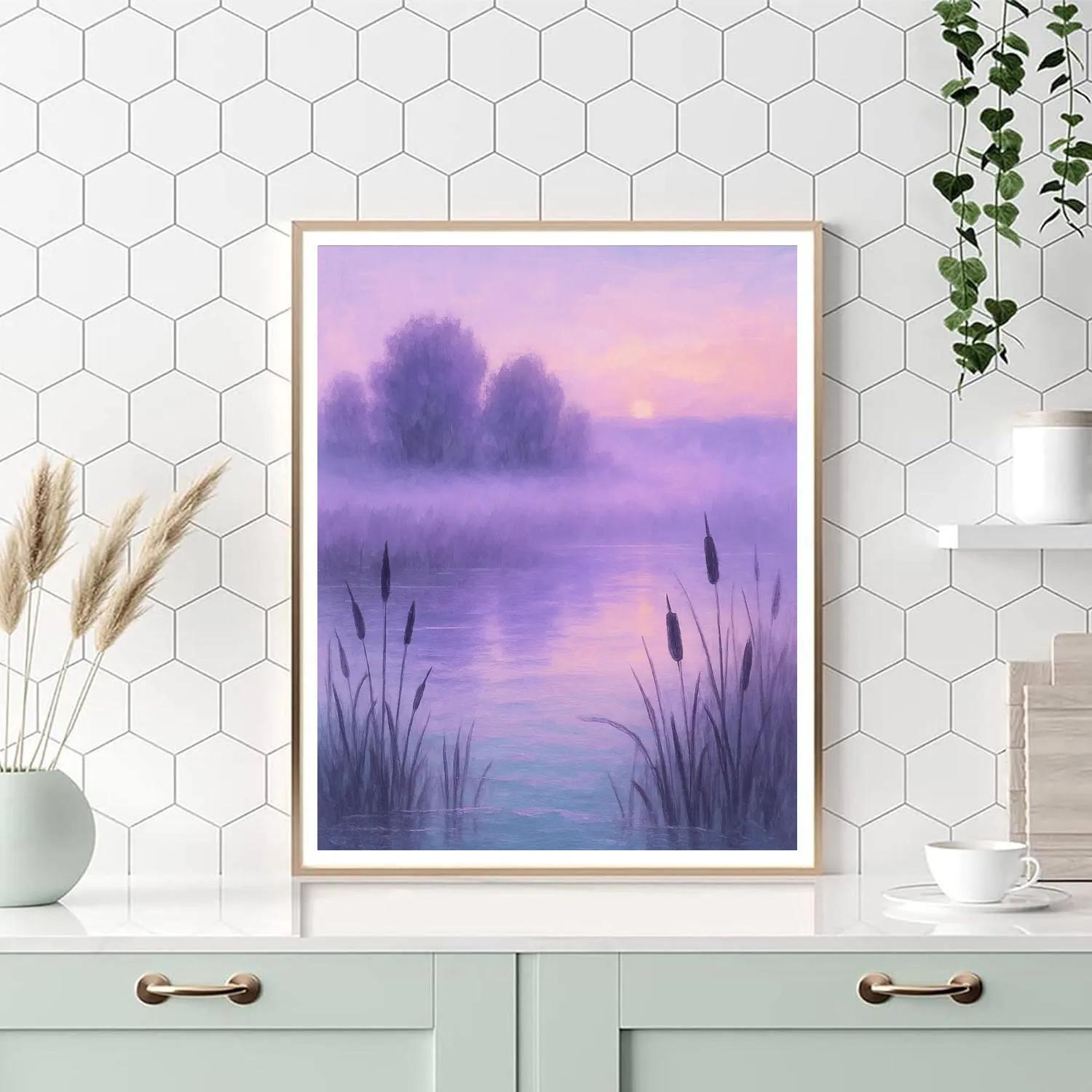 Misty Lavender Wetlands Paint by numbers art