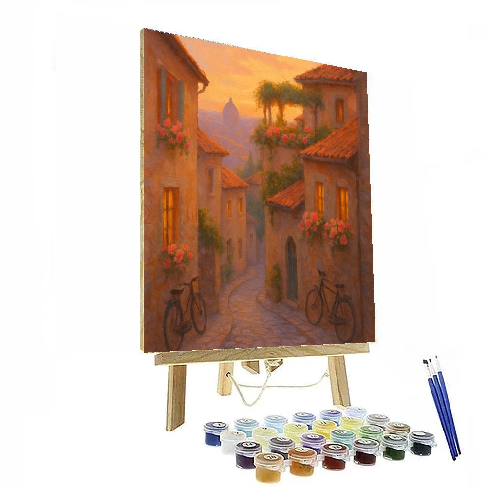 Sunset Over The Rooftop Garden Lane Paint by numbers kits