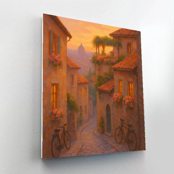 Sunset Over The Rooftop Garden Lane Paint by numbers kits