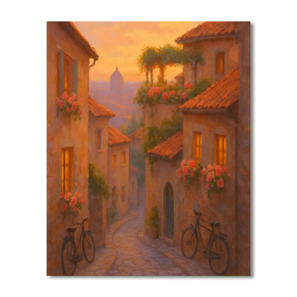 Sunset Over The Rooftop Garden Lane Paint by numbers kits