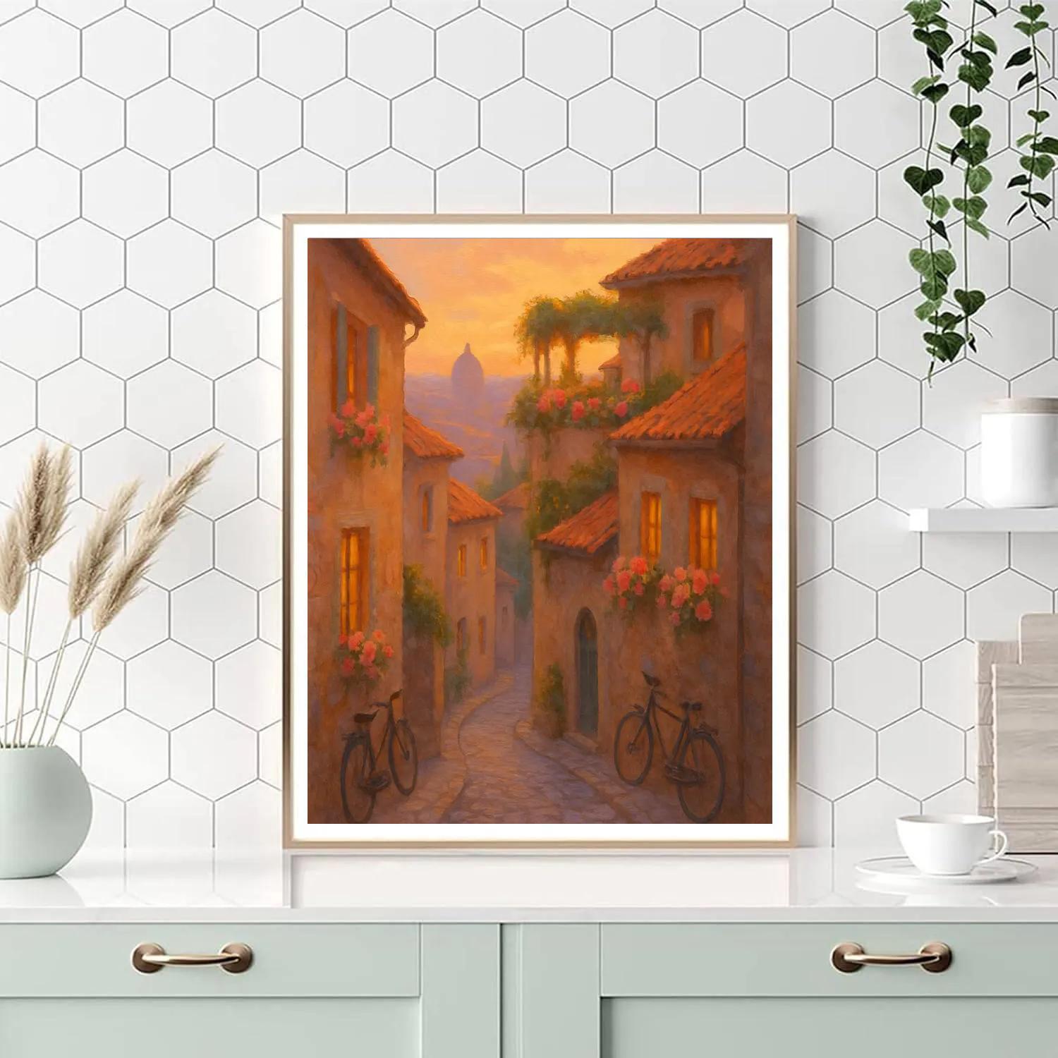 Sunset Over The Rooftop Garden Lane Paint by numbers kits