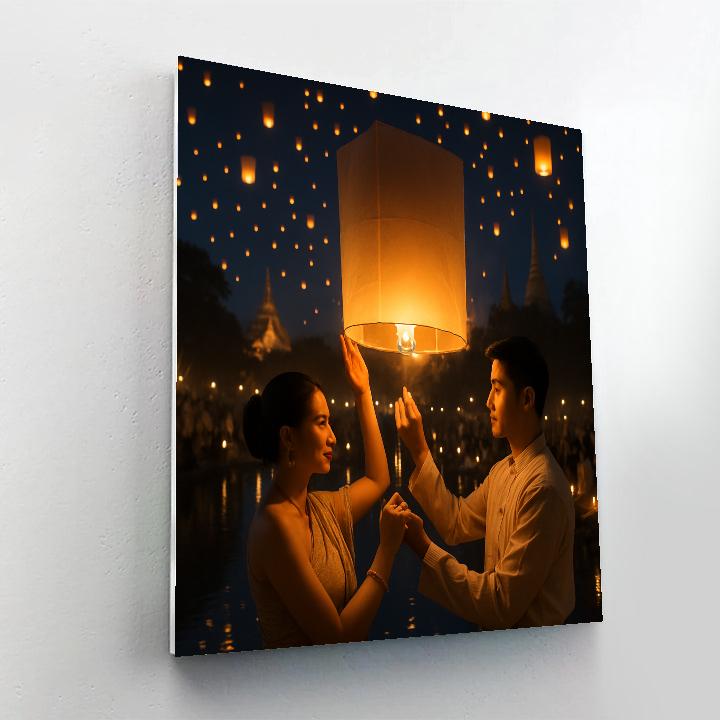 Lantern Release At Yi Peng Festival Chiang Mai Number painting