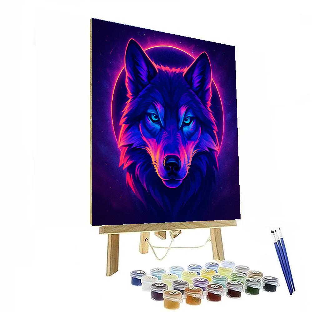 Nebula Gaze Wolf Eclipse Paint by numbers kits