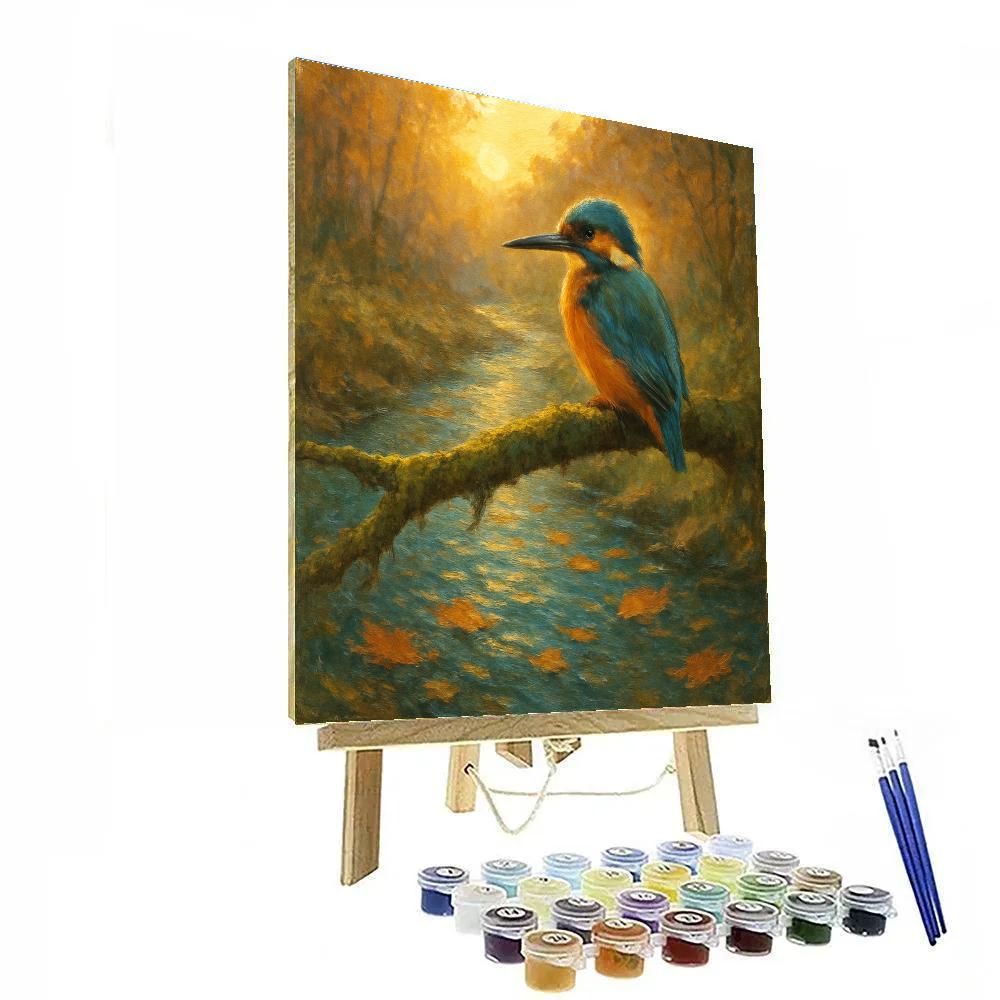 Autumn Brook Kingfisher Retreat Numbered painting kits