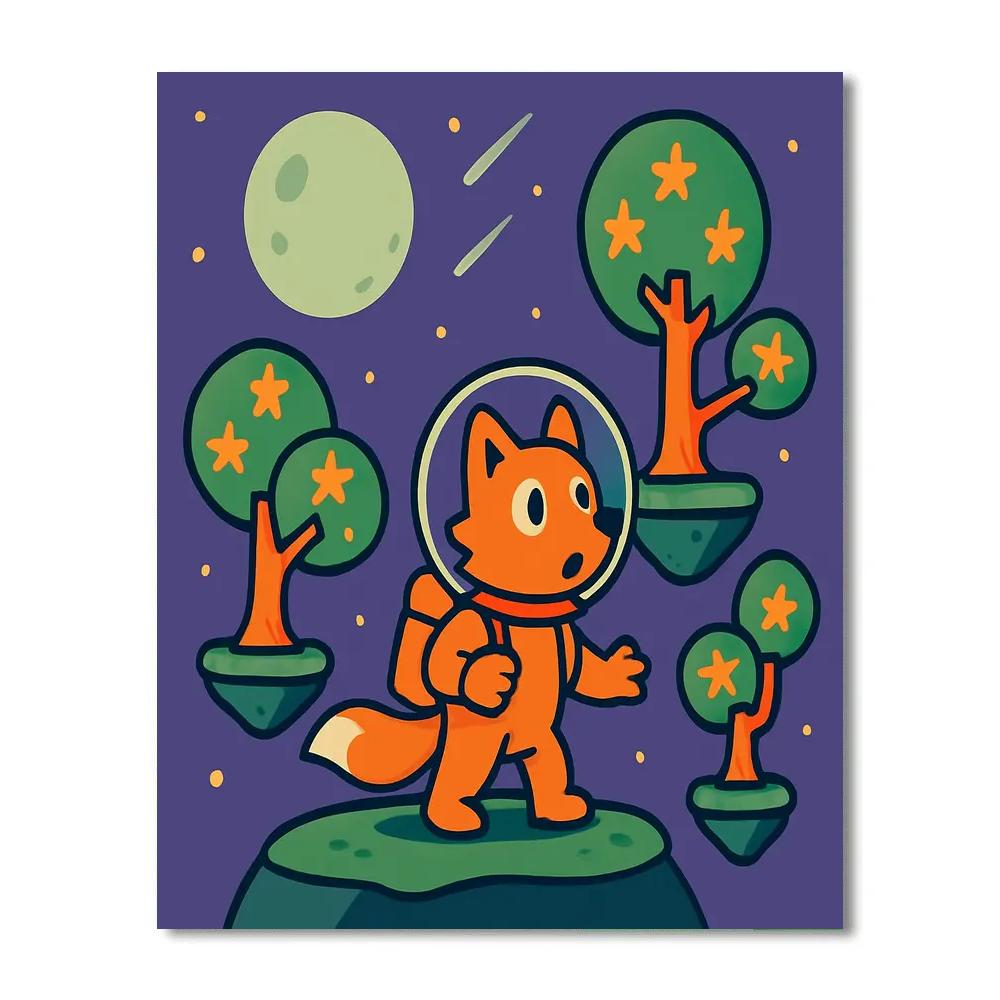 Astro Fox And The Floating Forest Paint by numbers kits