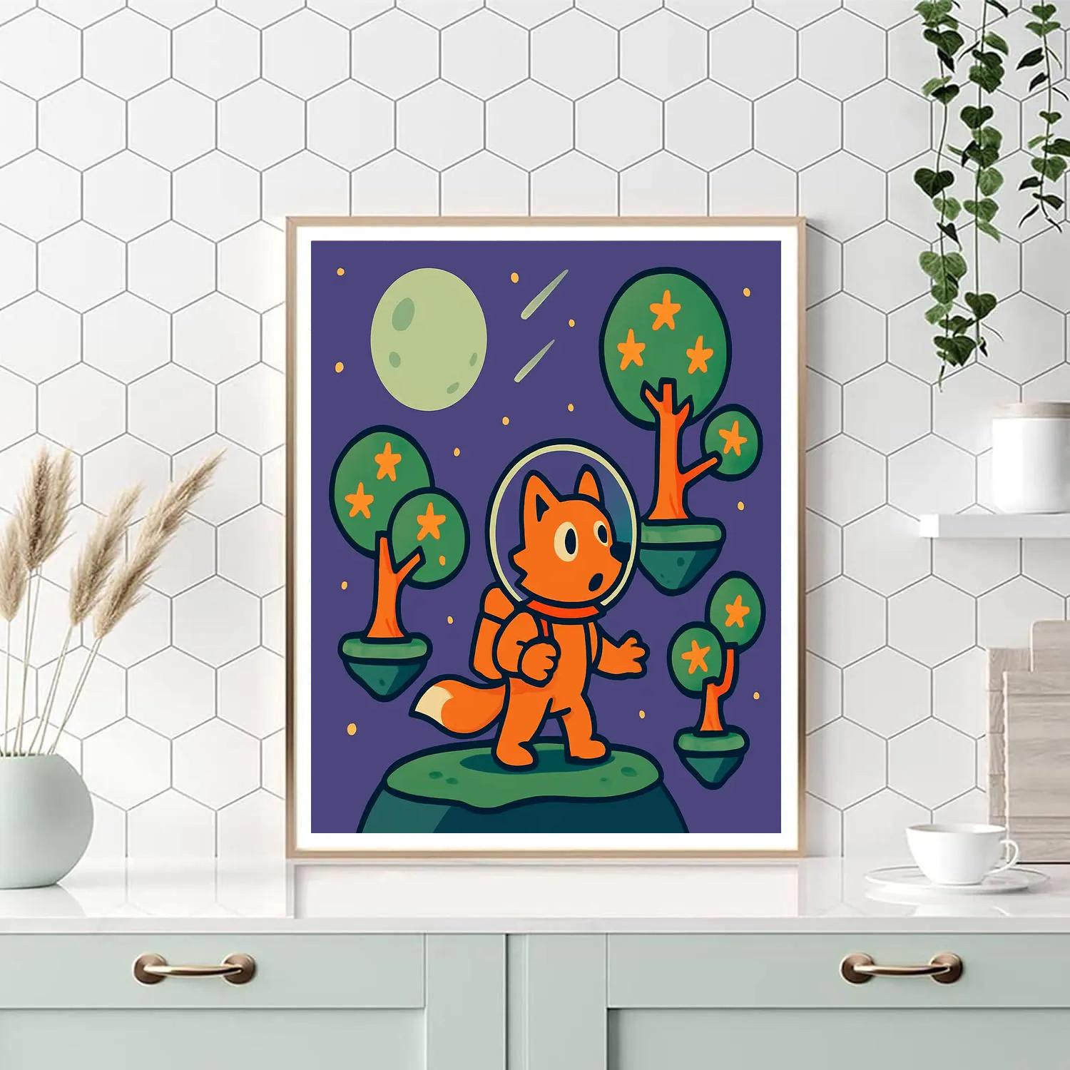 Astro Fox And The Floating Forest Paint by numbers kits