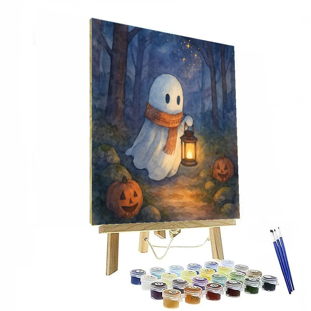 Starlit Ghost Lantern Stroll paint by numbers