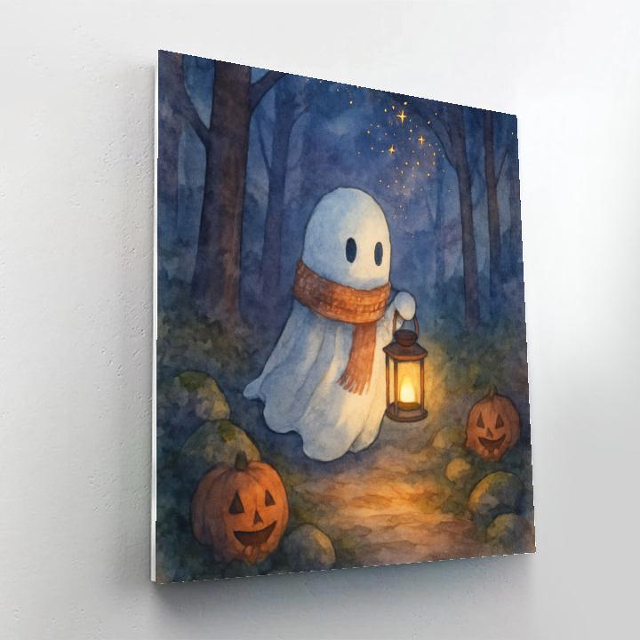 Starlit Ghost Lantern Stroll paint by numbers