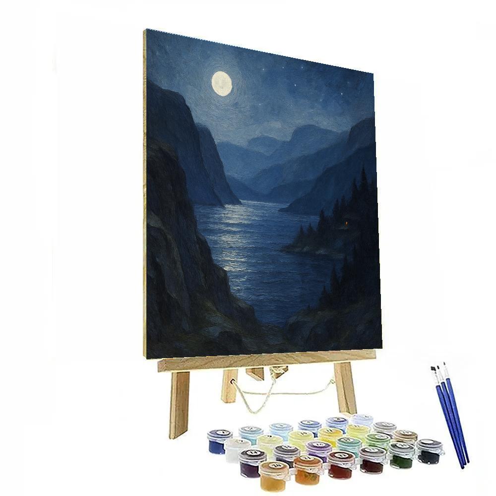 Moonlit Fjord Quiet paint by number