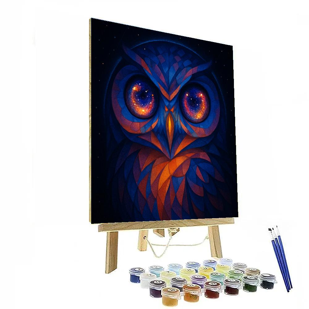 Galactic Owl Cipher paint by number