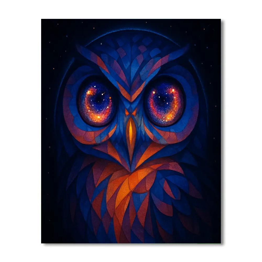 Galactic Owl Cipher paint by number