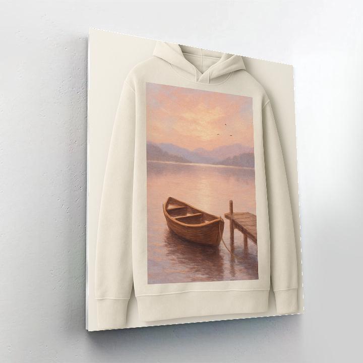 Rowboat At Rose Gold Sunrise Lake DIY paint by numbers