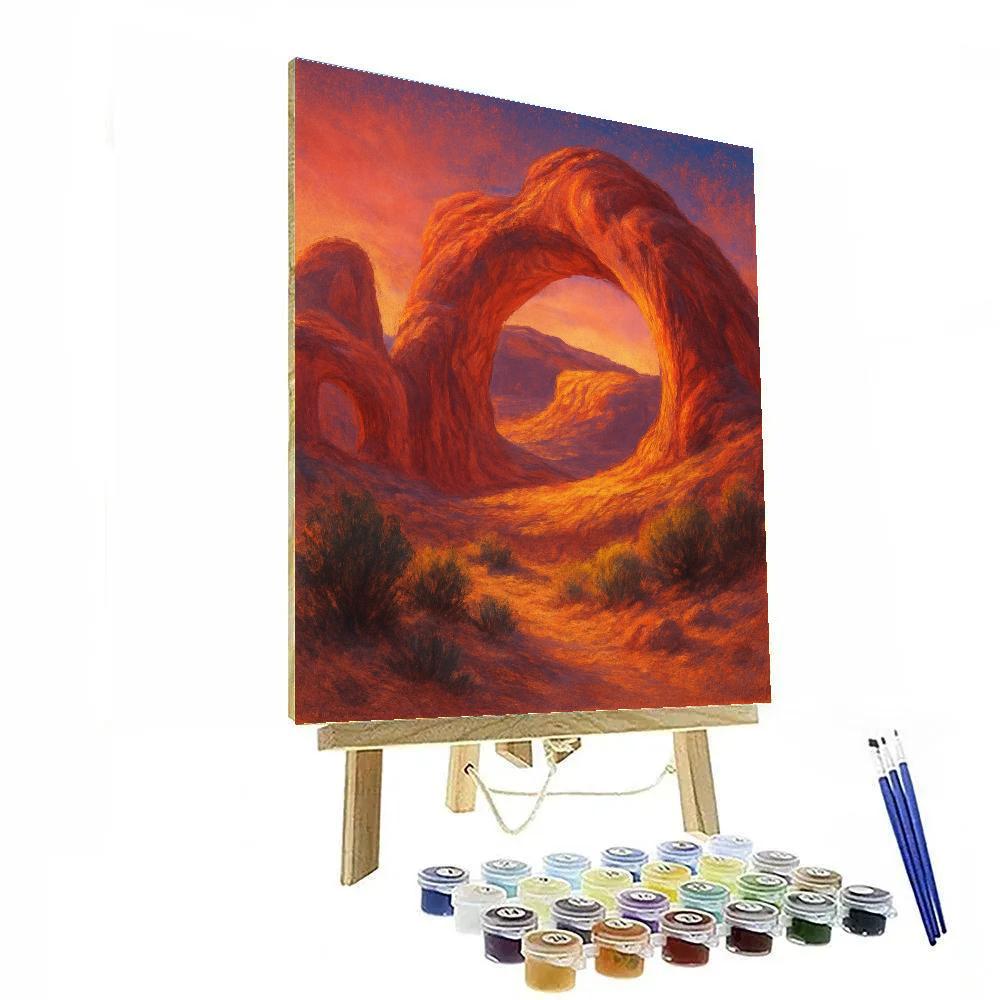 Sunset Over Desert Arches paint by number