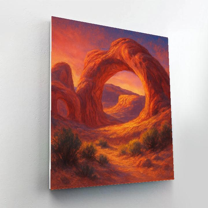 Sunset Over Desert Arches paint by number