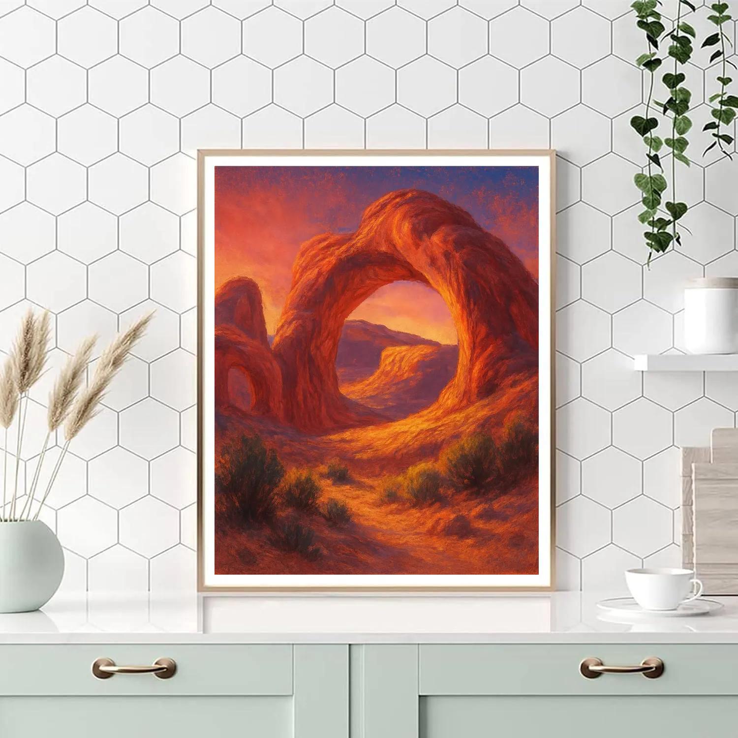 Sunset Over Desert Arches paint by number