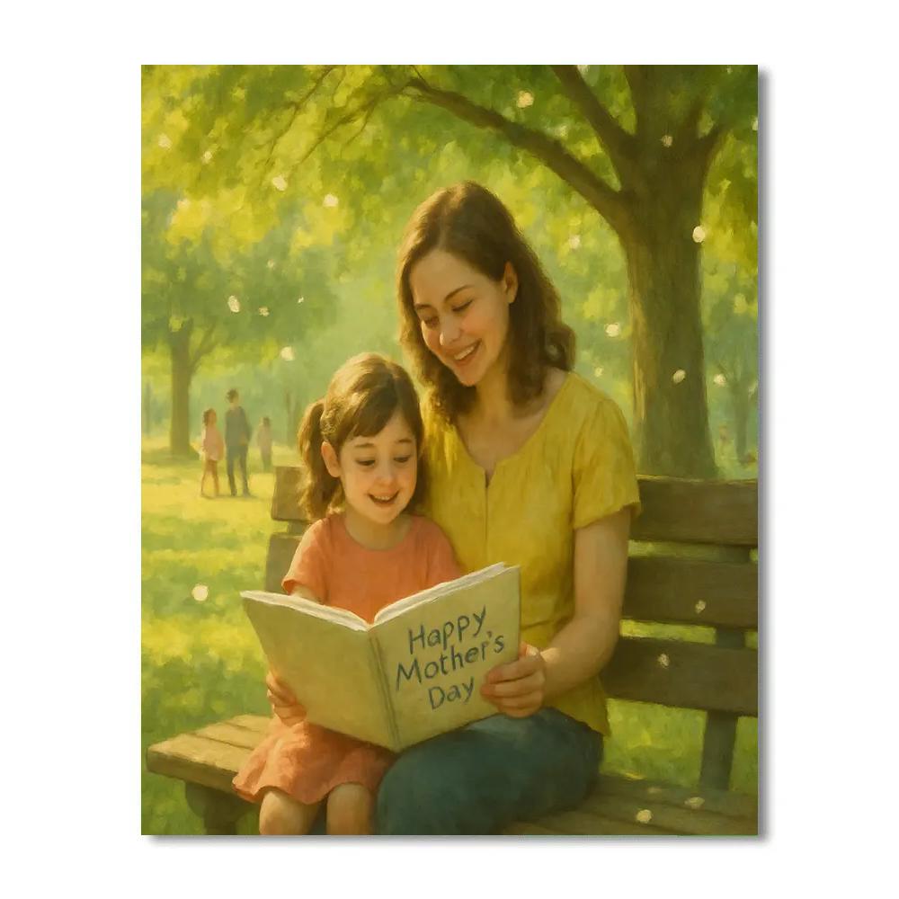 Park Bench Storytime With Mom Paint by numbers art