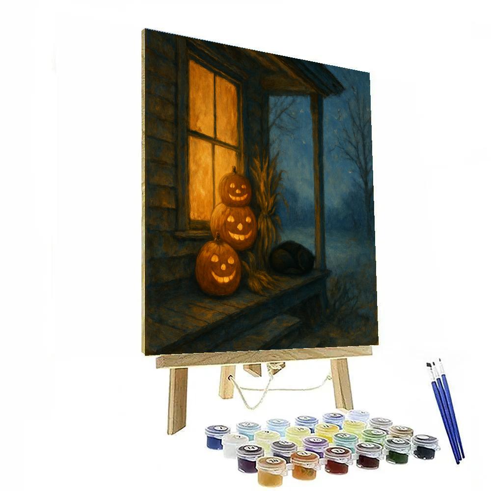 Haunted Harvest Window Glow Painting by numbers kit