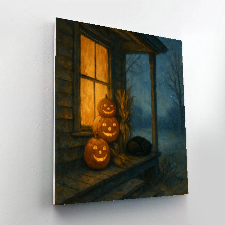 Haunted Harvest Window Glow Painting by numbers kit
