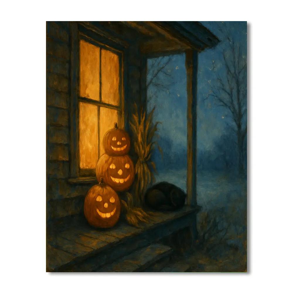 Haunted Harvest Window Glow Painting by numbers kit