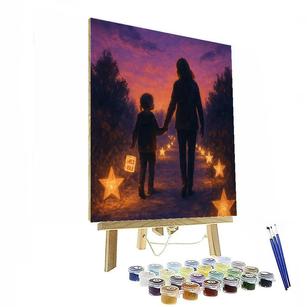 Star Lantern Walk With Mother Number painting