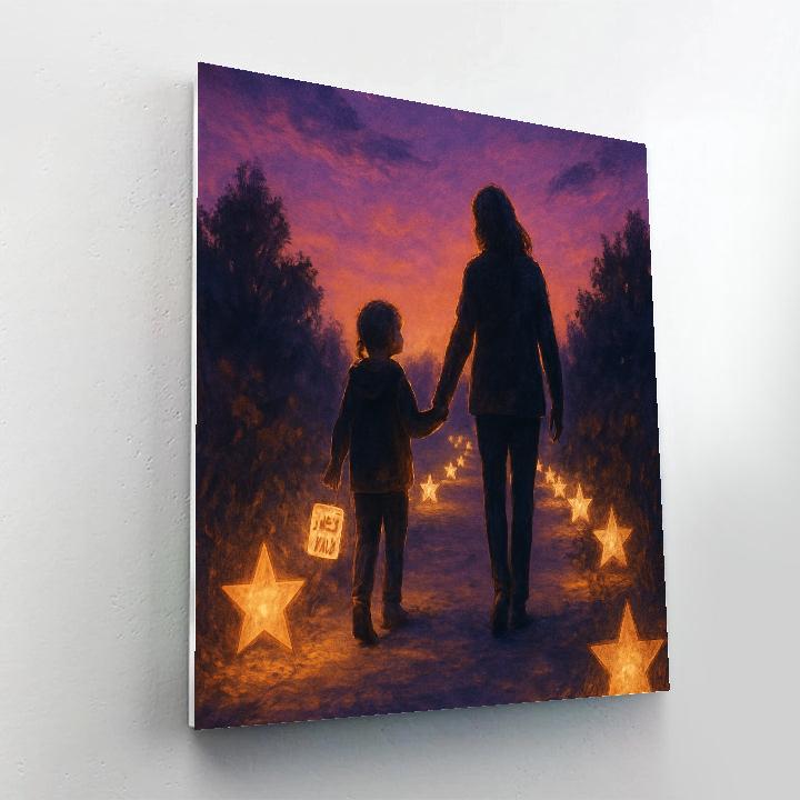 Star Lantern Walk With Mother Number painting