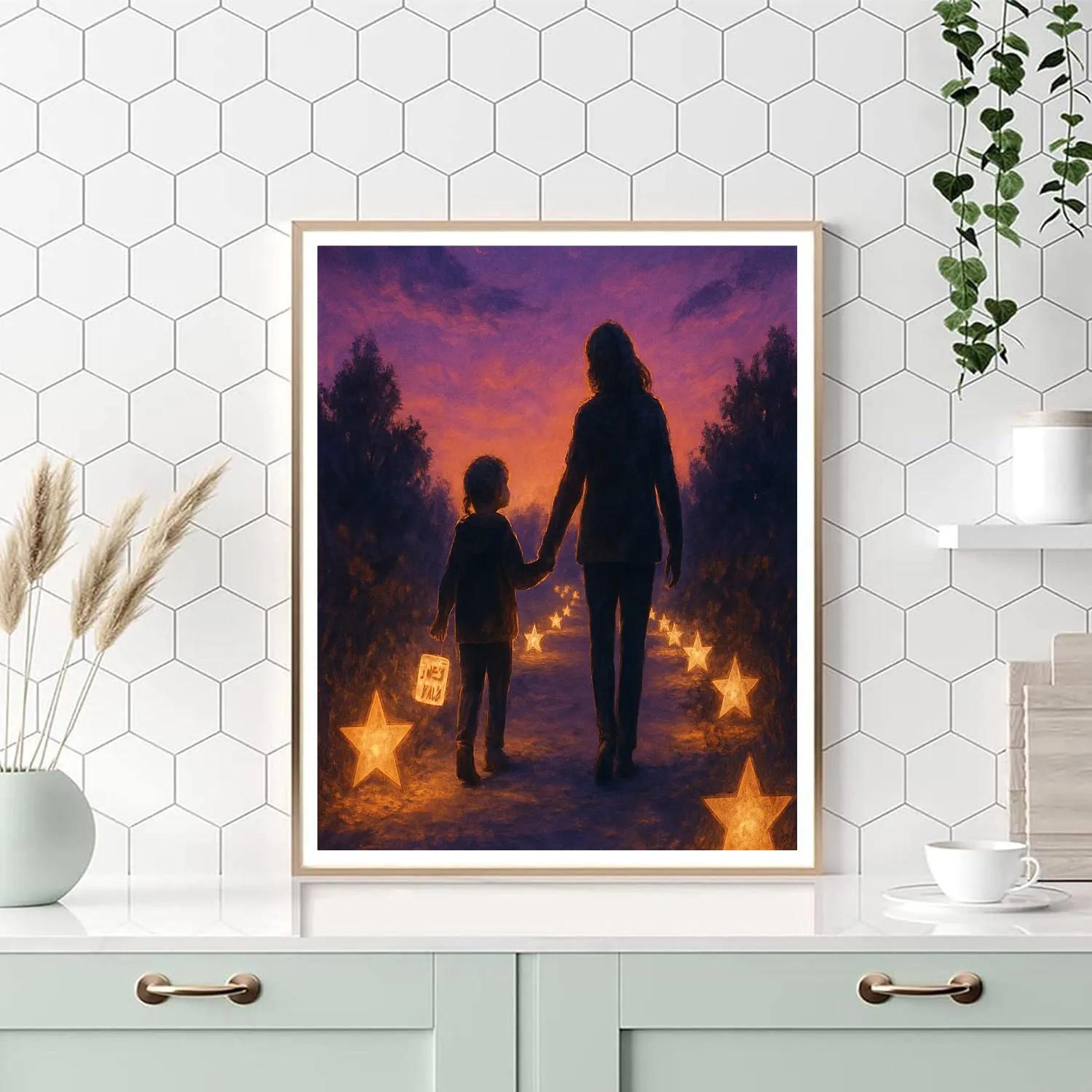 Star Lantern Walk With Mother Number painting