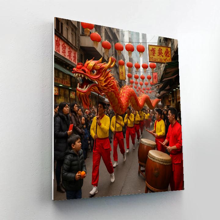 Lunar New Year Dragon Dance In Hong Kong DIY paint by numbers