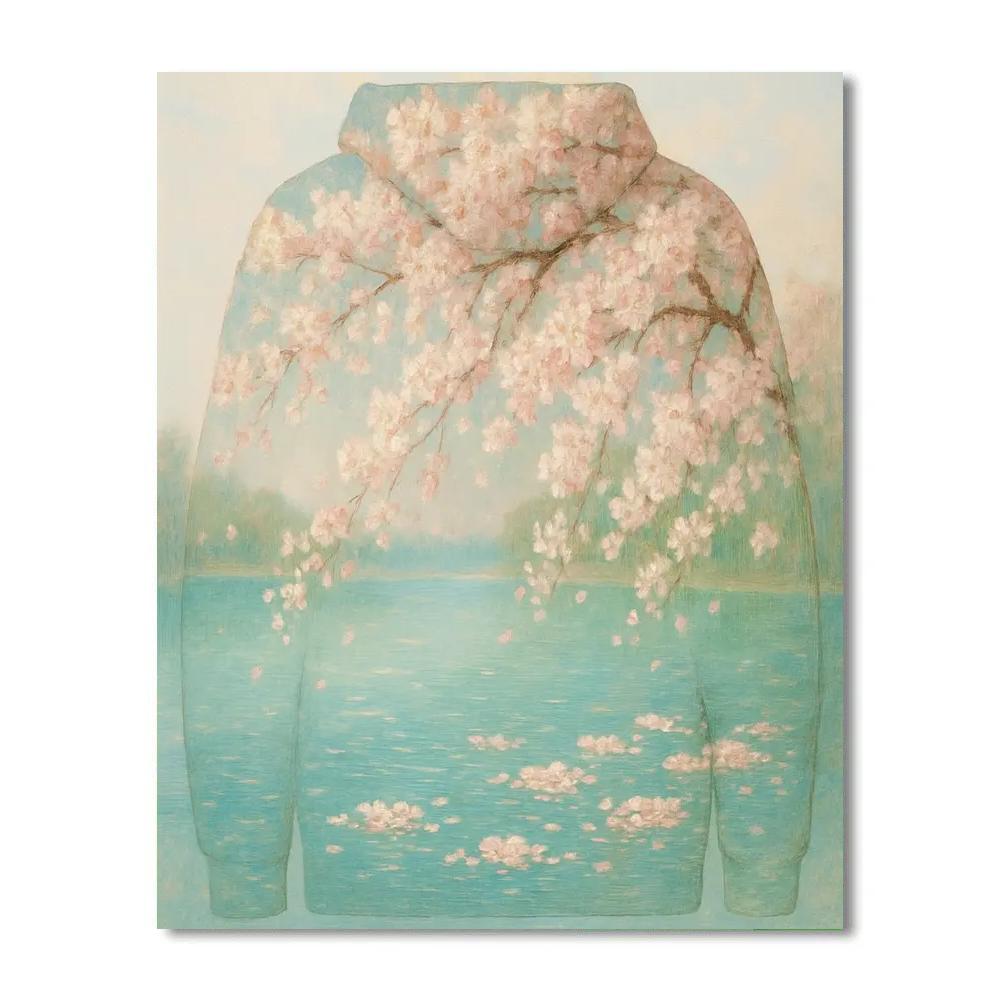 Cherry Blossom Shore At Spring Lake Paint by numbers art
