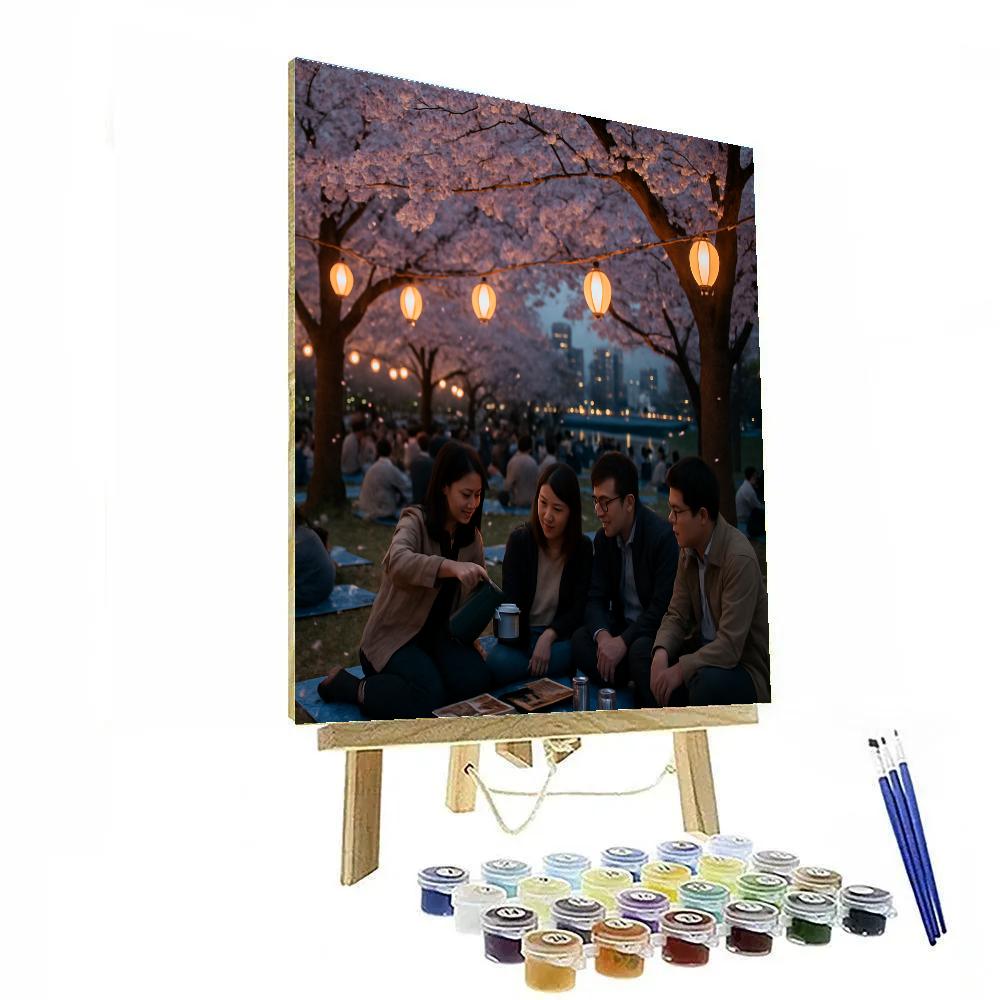 Cherry Blossom Hanami Picnic In Tokyo paint by numbers