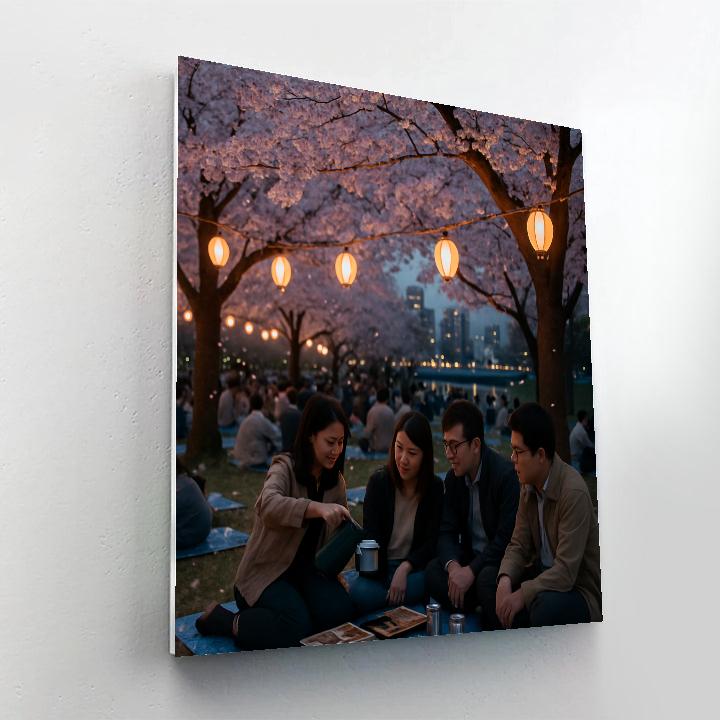Cherry Blossom Hanami Picnic In Tokyo paint by numbers