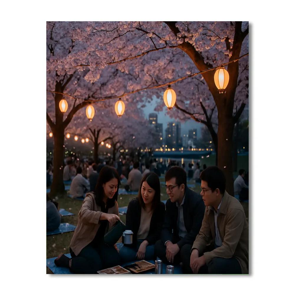 Cherry Blossom Hanami Picnic In Tokyo paint by numbers