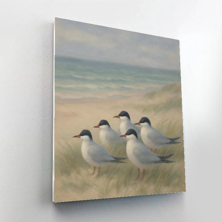 Seaside Dunes Terns In Gentle Breeze Numbered painting kits