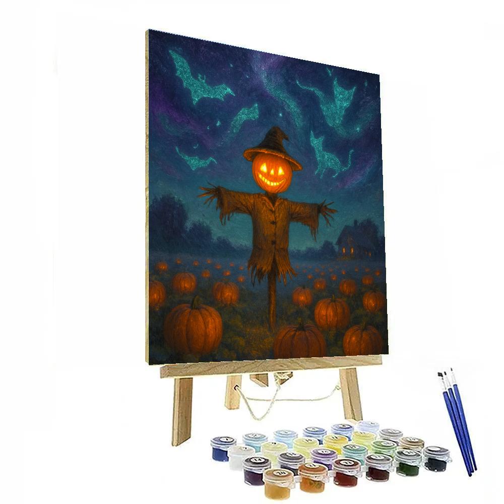 Celestial Scarecrow Pumpkin Patch Paint by numbers art
