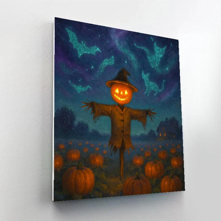 Celestial Scarecrow Pumpkin Patch Paint by numbers art