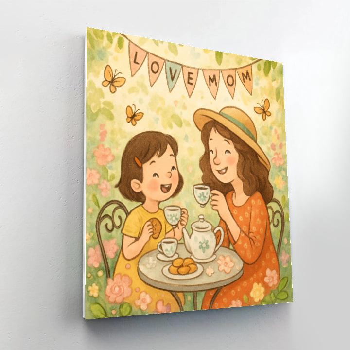 Mothers Day Garden Tea Party Numbered painting kits