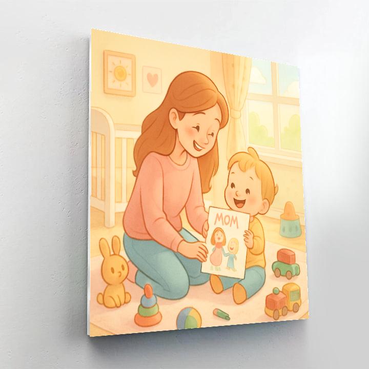 Baby First Drawing For Mom Paint by numbers art