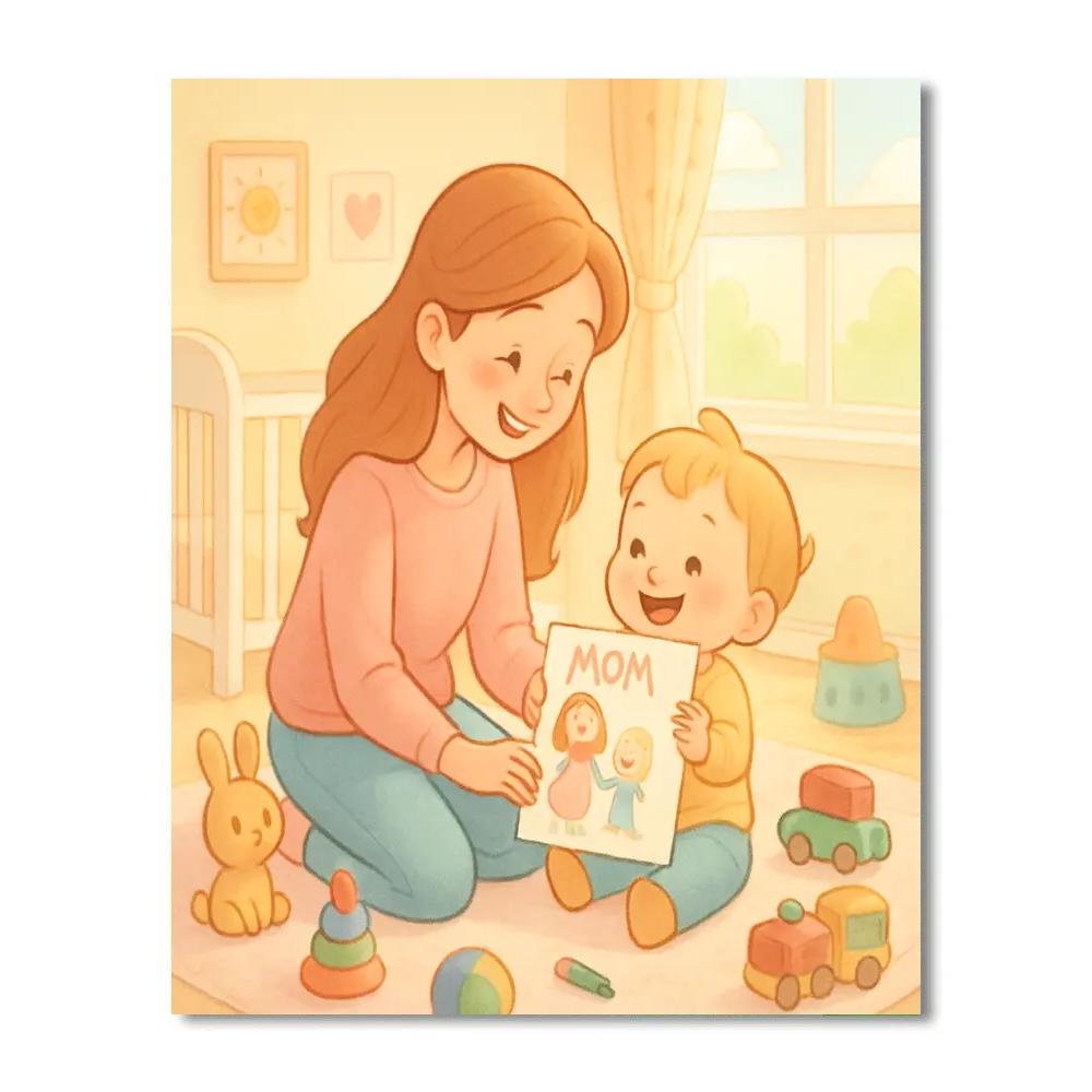 Baby First Drawing For Mom Paint by numbers art
