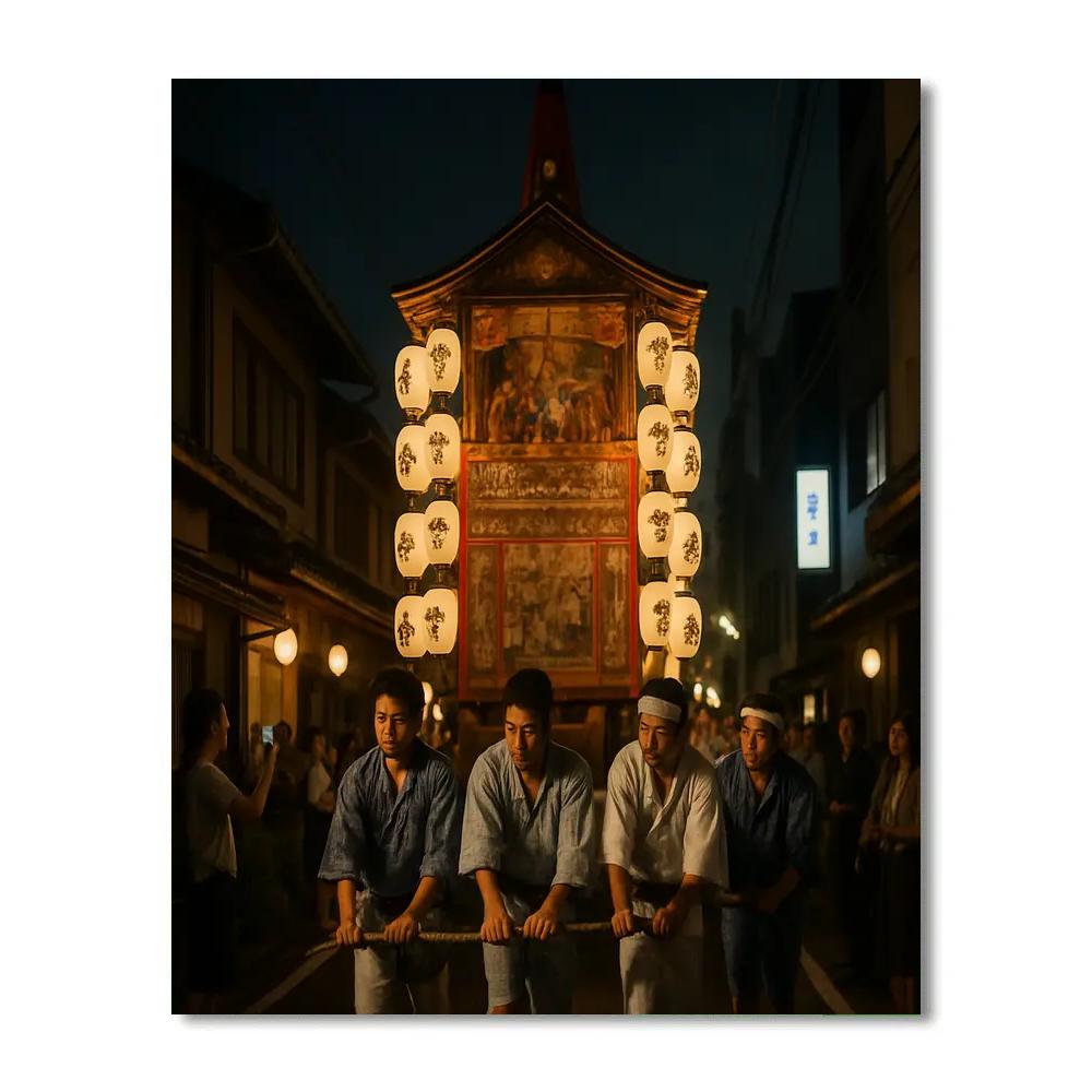 Gion Matsuri Night Parade In Kyoto Numbered painting kits
