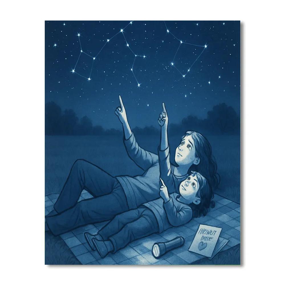 Stargazing Blanket With Mom Numbered painting kits