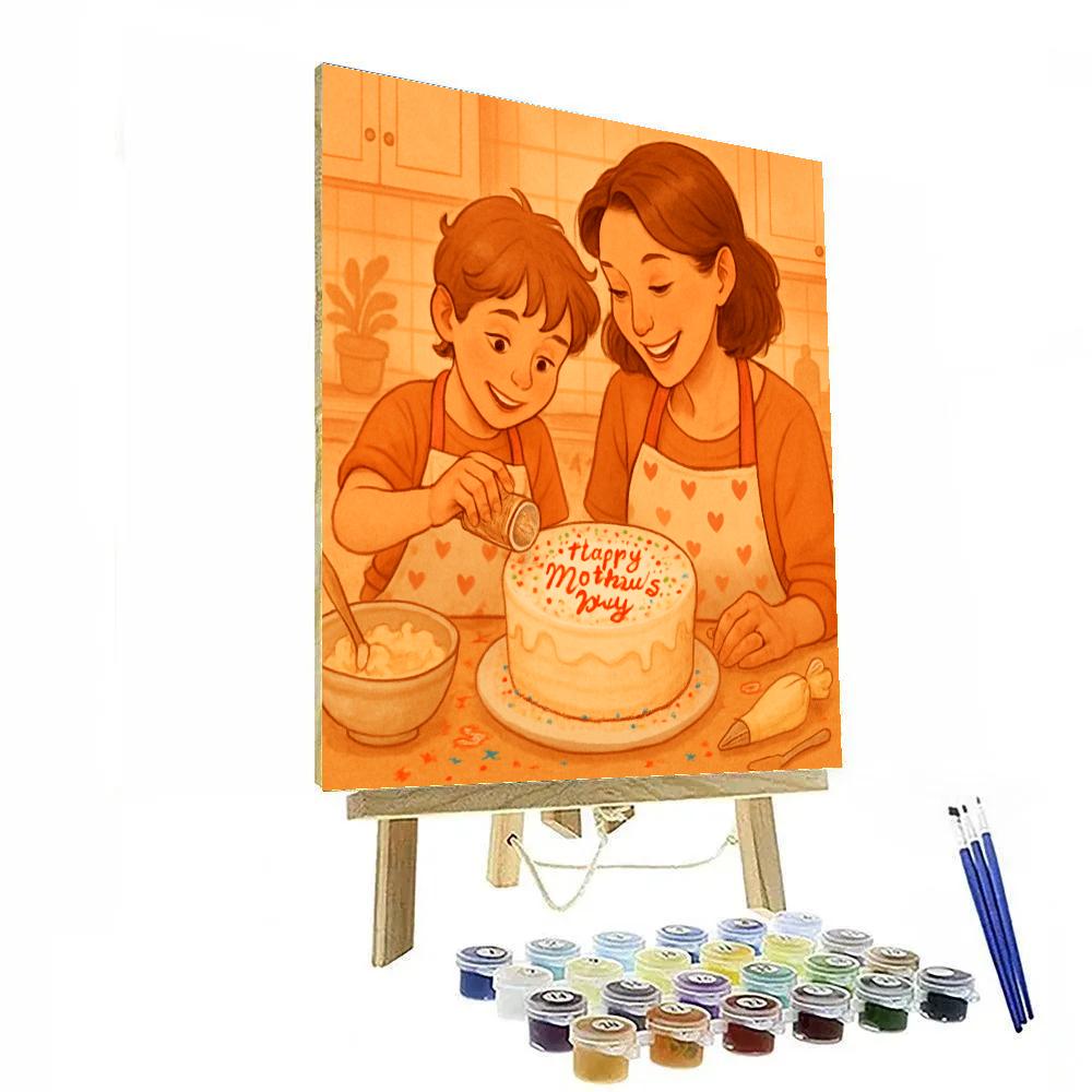 Matching Aprons Baking For Mom paint by color