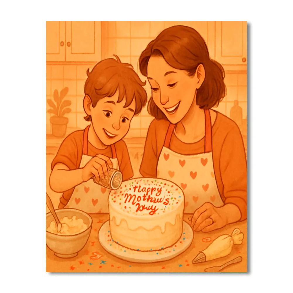 Matching Aprons Baking For Mom paint by color