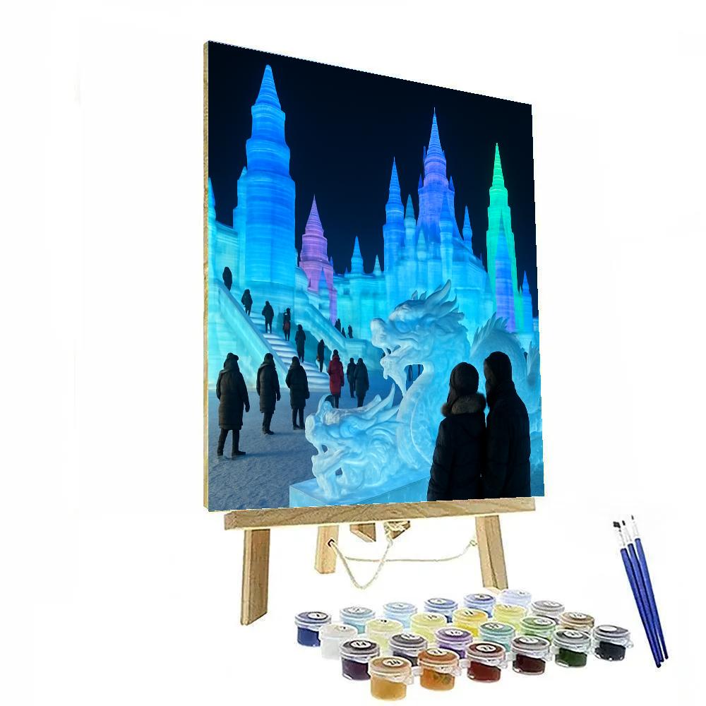 Harbin Ice And Snow Festival Night Sculptures DIY paint by numbers