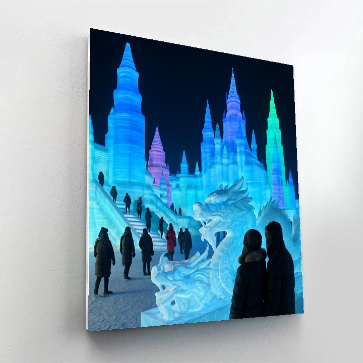 Harbin Ice And Snow Festival Night Sculptures DIY paint by numbers