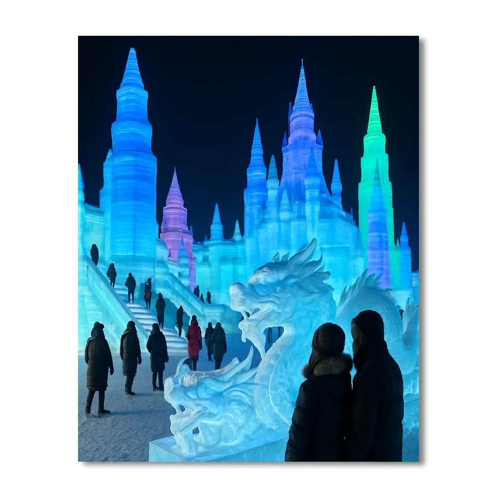 Harbin Ice And Snow Festival Night Sculptures DIY paint by numbers
